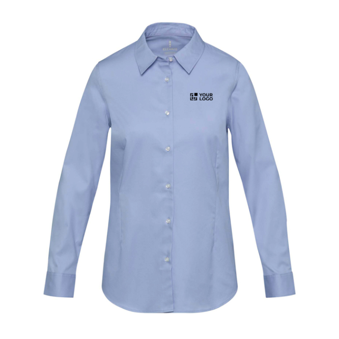 Damen Langarmhemd aus Baumwolltwill 185 g/m² Elevate