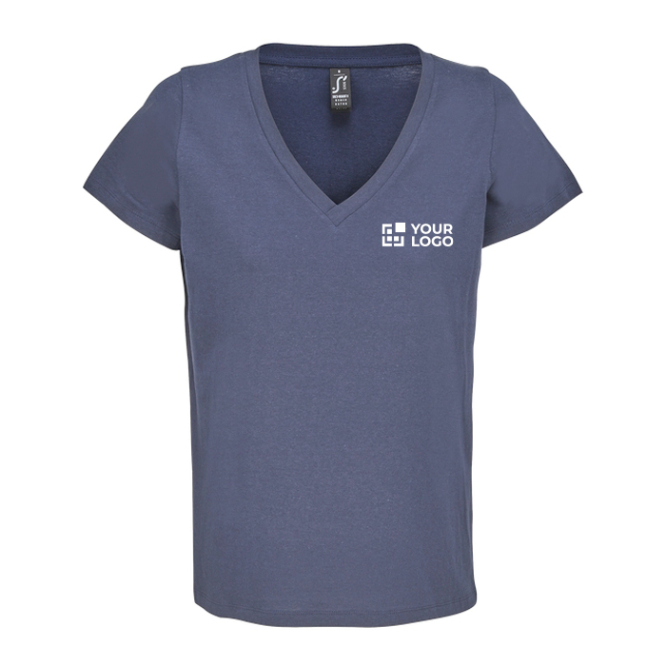 Damen T-Shirt aus halbgekämmter Baumwolle mit V-Ausschnitt SOL'S