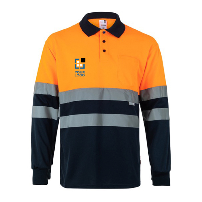 Langarm-Arbeits-Poloshirt mit hoher Sichtbarkeit, 160 g/m2 