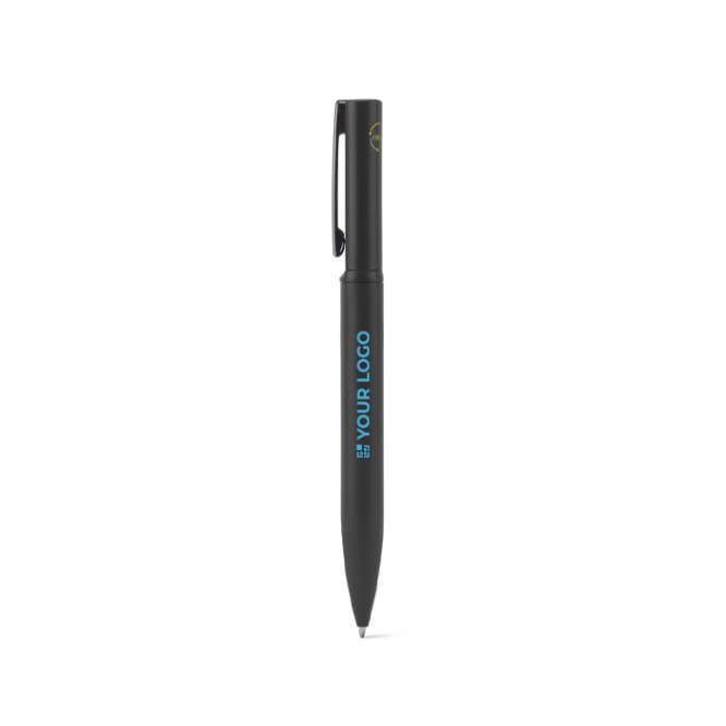 Eleganter Kulli aus 60% recyceltem Metall mit Clip (blaue Tinte)