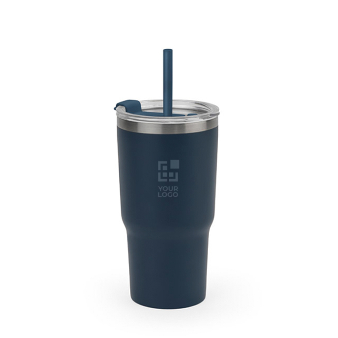 Becher 600 ml aus recyceltem Stahl, doppelwandig, matt