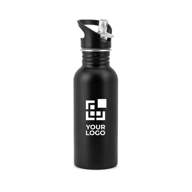 Edelstahlflasche einwandig mit Trinkhalm 690 ml
