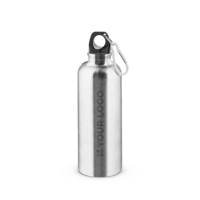 Edelstahlflasche einwandig mit Karabiner 550 ml