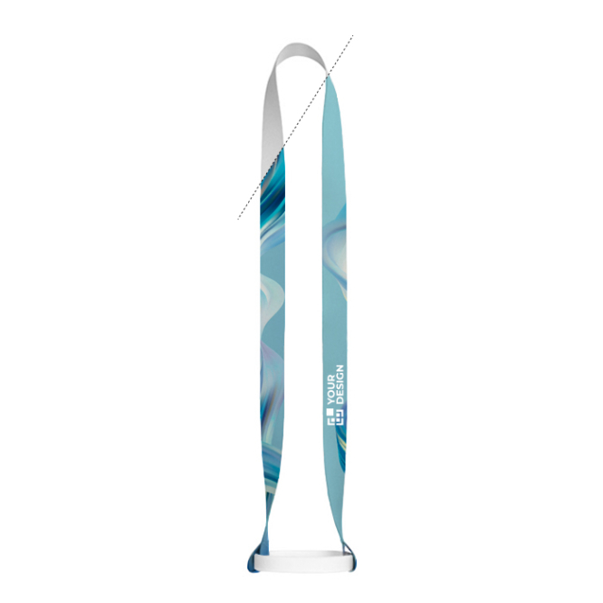 Lanyard aus recyceltem Polyester mit Silikon-Becherhalter 2cm