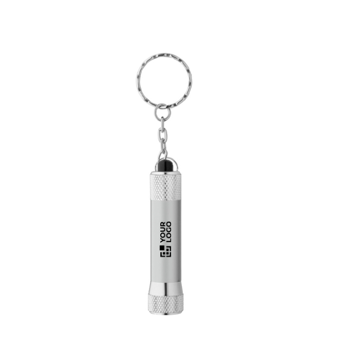 Schlüsselanhänger, z.T. aus recyceltem Alu mit Taschenlampe