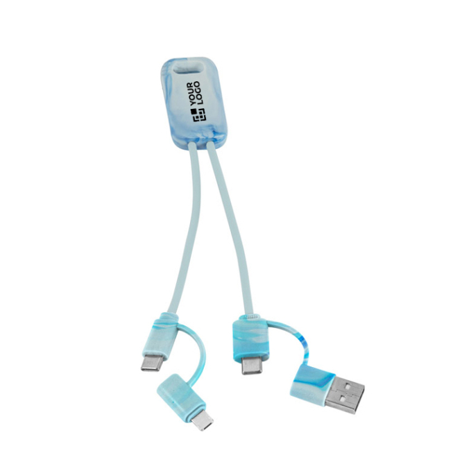 6-in-1-Ladekabel aus recyceltem PET in verlaufendem Farbton