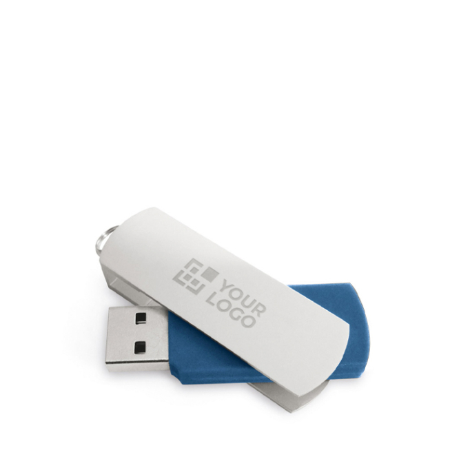 USB Stick aus Kunststoff mit drehbarem Aluminiumclip