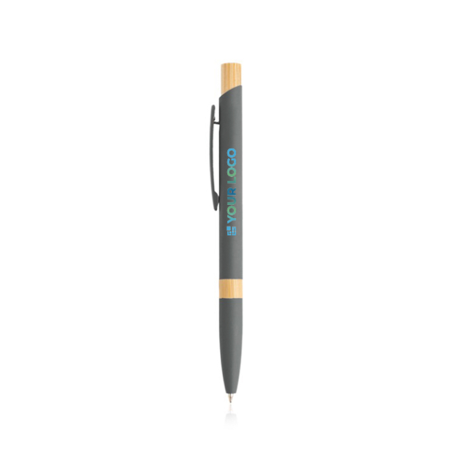 Kuli aus recyceltem Alu mit Bambusdetails, blaue Tinte