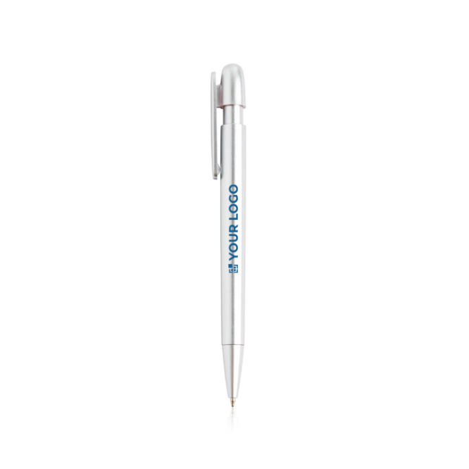 Recycelter Kugelschreiber mit breitem Clip, blaue Tinte