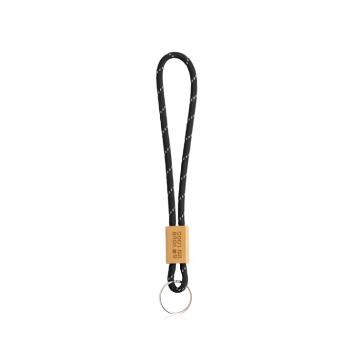Tubular Lanyard aus Polyester mit Bambusverschluss