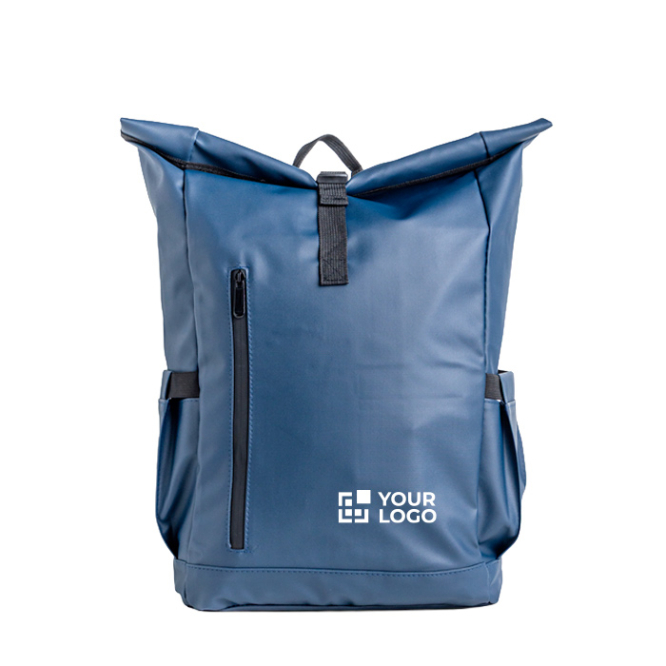 Rolltop-Rucksack mit PU-Beschichtung und Laptopfach 15,6''
