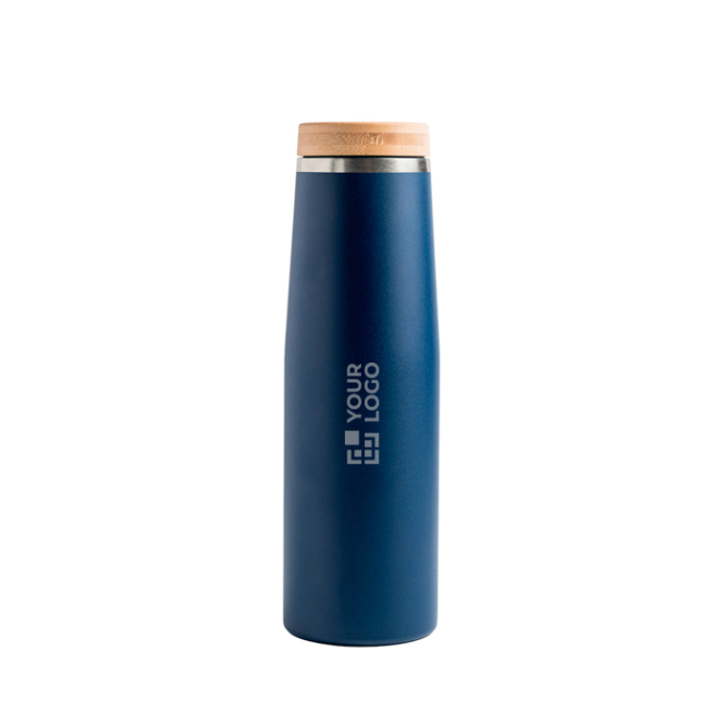 Thermoflasche aus Edelstahl mit Bambusdeckel, 550 ml