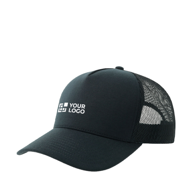 Trucker-Cap aus recyceltem Polyester mit 5 Panels und Netzrückseite