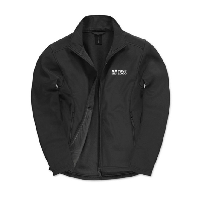 Herren-Softshelljacke aus Polyester-Stretch, 300 g/m2, B&C Ansicht mit Druckbereich