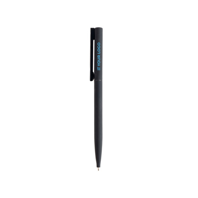 Eleganter Stift aus Messing und Edelstahl, blaue Tinte