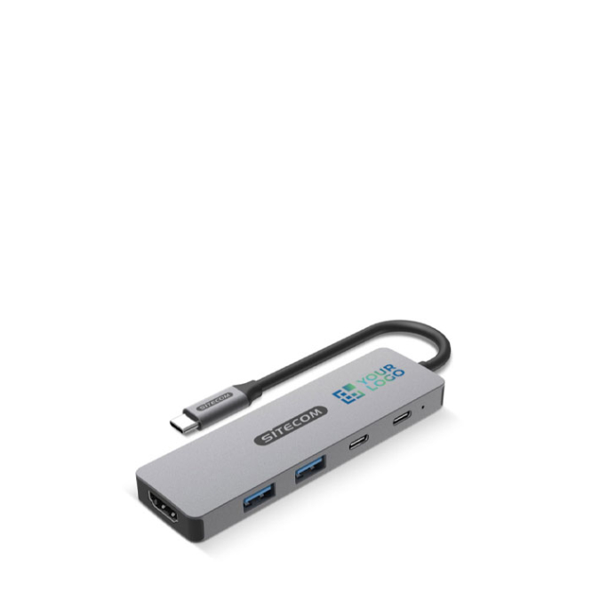 USB-A- und USB-C-Hub für schnelles Laden oder Datenübertragung Ansicht mit Druckbereich