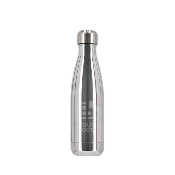 Glänzende Thermoflasche aus recyceltem Stahl 500 ml