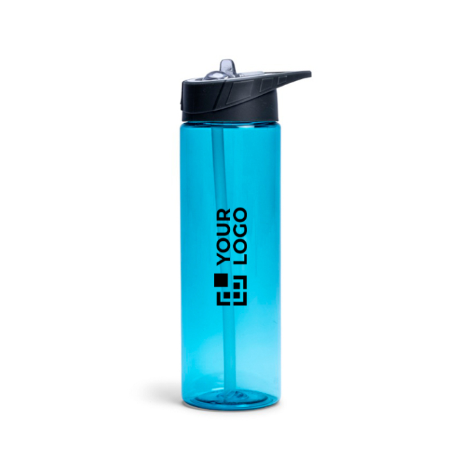 BPA-freie Plastikflasche mit Strohhalm inklusive, 700 ml Ansicht mit Druckbereich