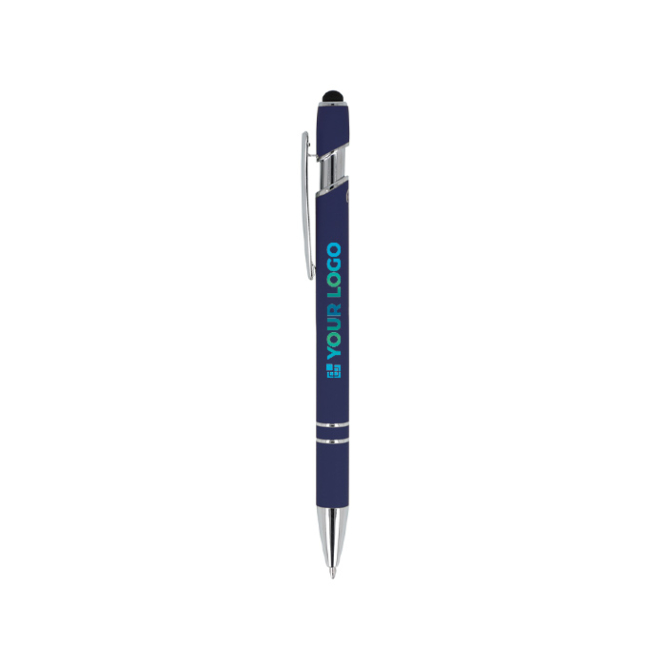 Kugelschreiber aus Recycling-Aluminium, robuster Clip, blaue Tinte
