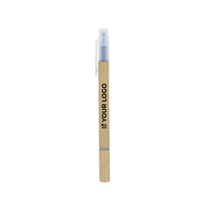 Kugelschreiber mit Textmarker und blauer Nachfüllmine