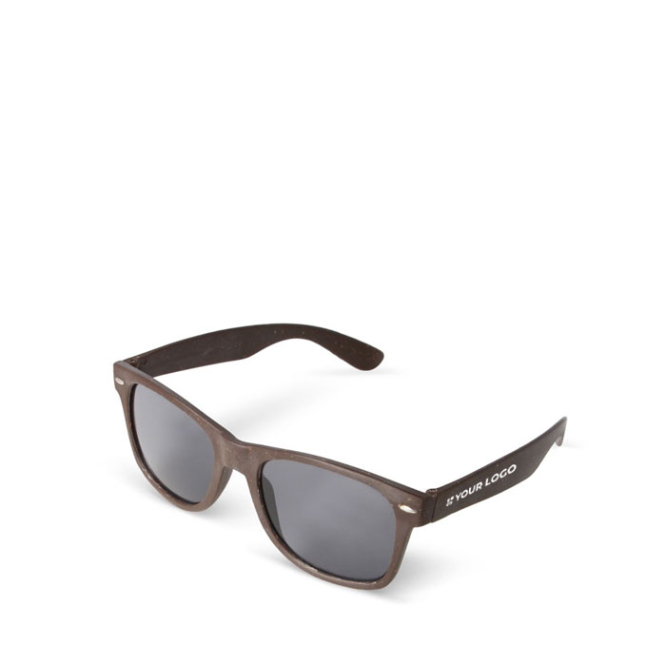 Umweltfreundliche Sonnenbrille aus Kaffeefasern mit UV400-Schutz Ansicht mit Druckbereich