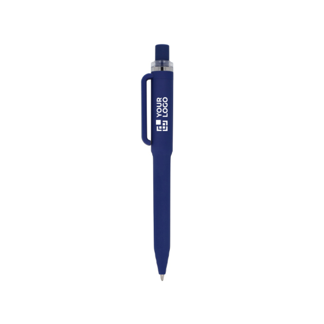 Kugelschreiber aus Recycling-Kunststoff, Soft-Touch, blaue Tinte