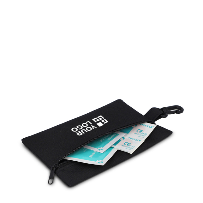 Kompaktes Erste-Hilfe-Set mit Karabiner aus Polyester