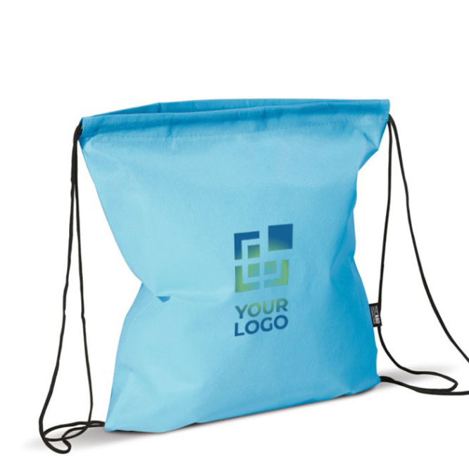 Farbiger Non-Woven Turnbeutel mit schwarzen Schnüren, 75 g/m2 Ansicht mit Druckbereich