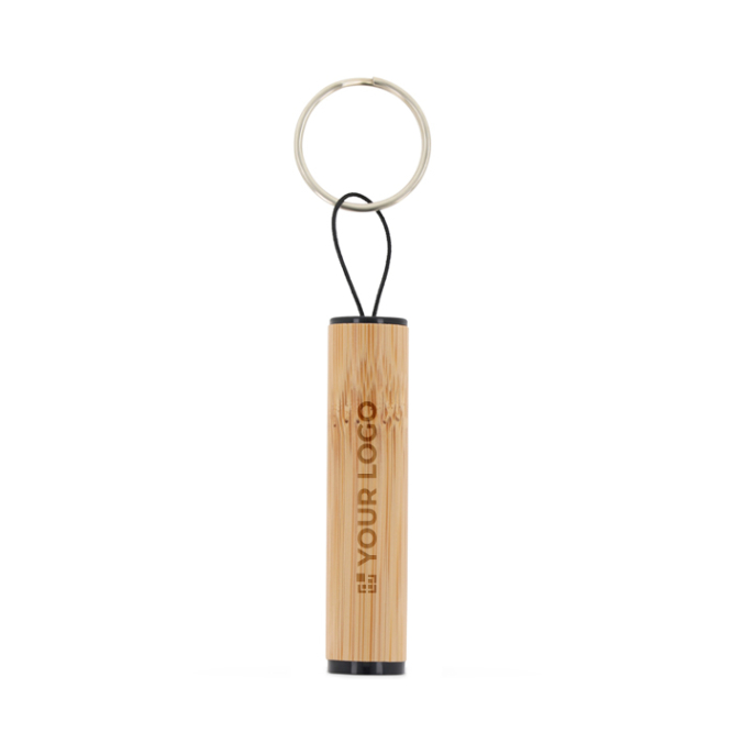 Schlüsselanhänger mit Mini-Lampe aus Bambus