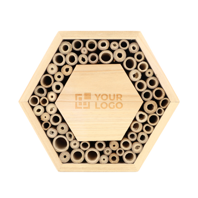 Sechseckiges Bienenhotel aus FSC Holz