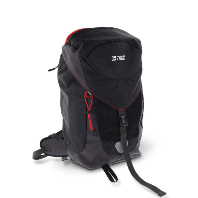 Reiserucksack mit vielen Fächern zum Wandern, 40 L Ansicht mit Druckbereich
