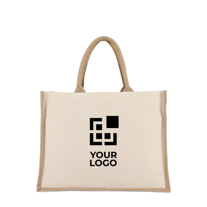 Baumwolltasche mit Jute­boden und -seiten 320 g/m²