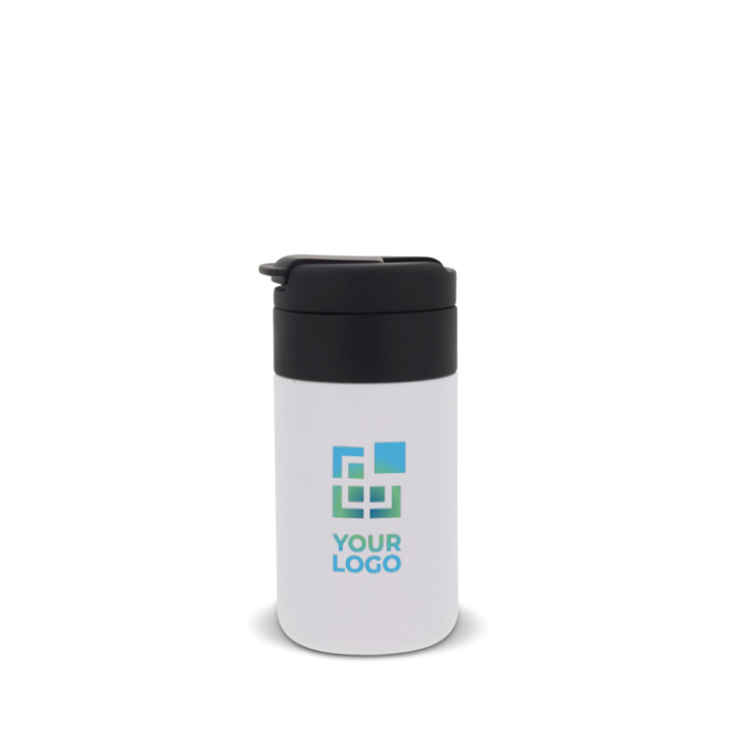 Doppelwandige Thermoflasche mit stapelbarem Deckel, 250 ml Ansicht mit Druckbereich