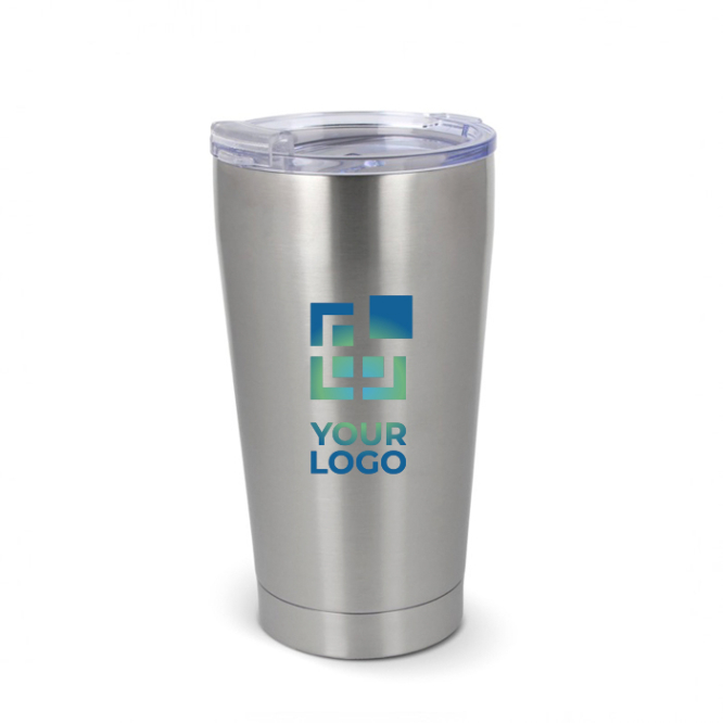 To Go Thermobecher aus Keramik mit silbernen Details, 500 ml Ansicht mit Druckbereich