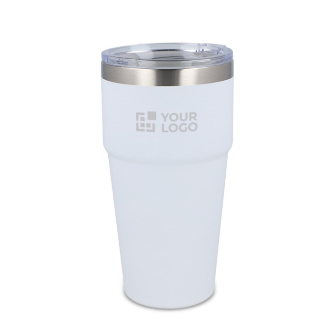 Thermobecher mit Keramik und transparentem Deckel, 500 ml
