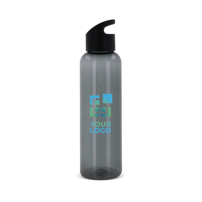 Transparente farbenfrohe RPET-Flasche mit geometrischem Griff, 600 ml Ansicht mit Druckbereich