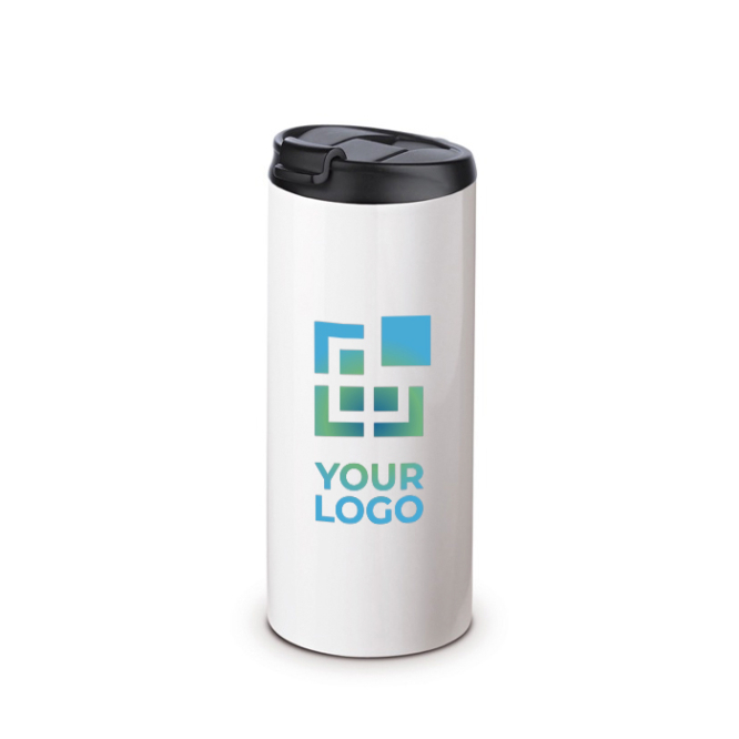 Weißer Trinkbecher aus Edelstahl speziell für die Sublimation, 350 ml Ansicht mit Druckbereich