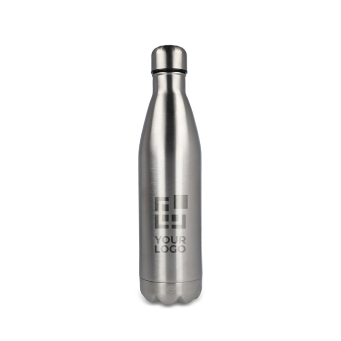 Flasche aus recyceltem Stahl mit silbernem Deckel, 750 ml