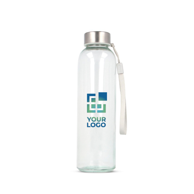 Glasflasche mit tropfsicherem Verschluss und Trageschlaufe 500 ml