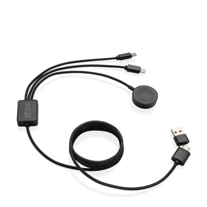 Recyceltes 6-in-1-Ladekabel mit Uhren-Ladefunktion