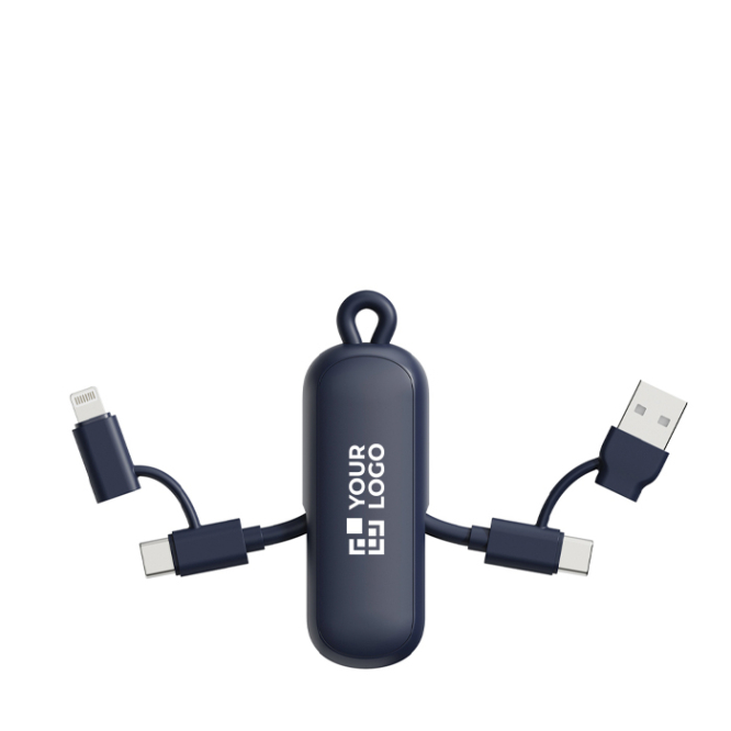 Schlüsselanhänger-Ladekabel aus recyceltem Kunststoff 4-in-1, Schnellladen 100W