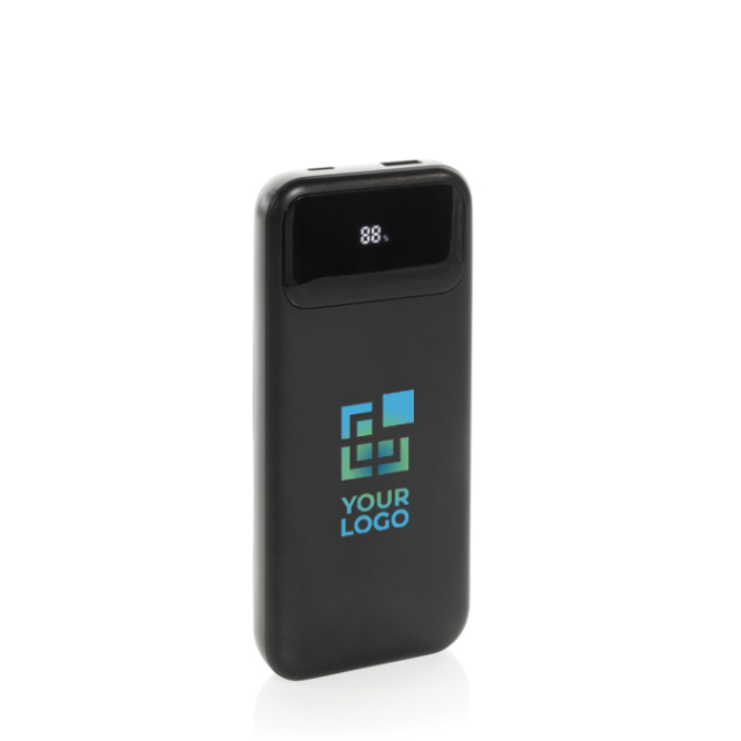 Powerbank mit Kabeln und digitaler Anzeige, 10.000 mAh