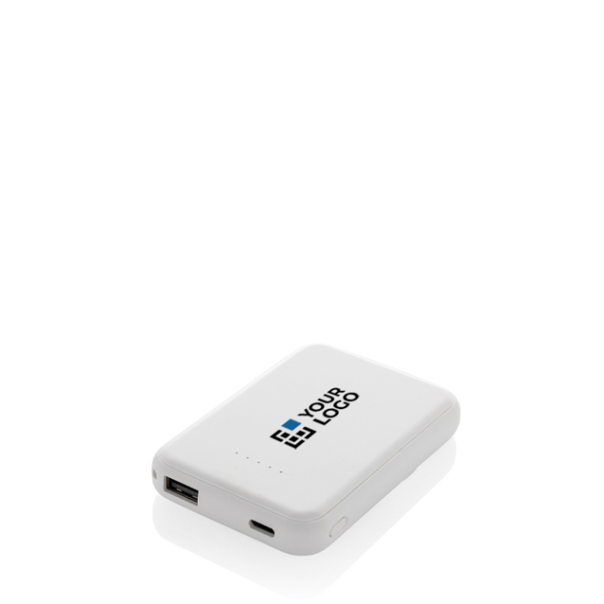 Magnetische Powerbank aus recyceltem Kunststoff, 5.000 mAh