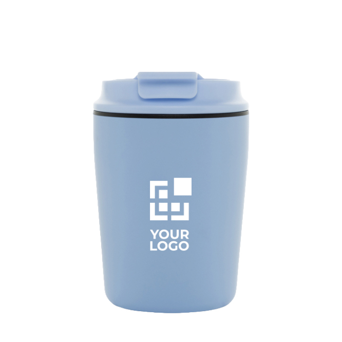 Thermobecher aus Kunststoff für Kaffee mit tropfsicherem Deckel 220 ml