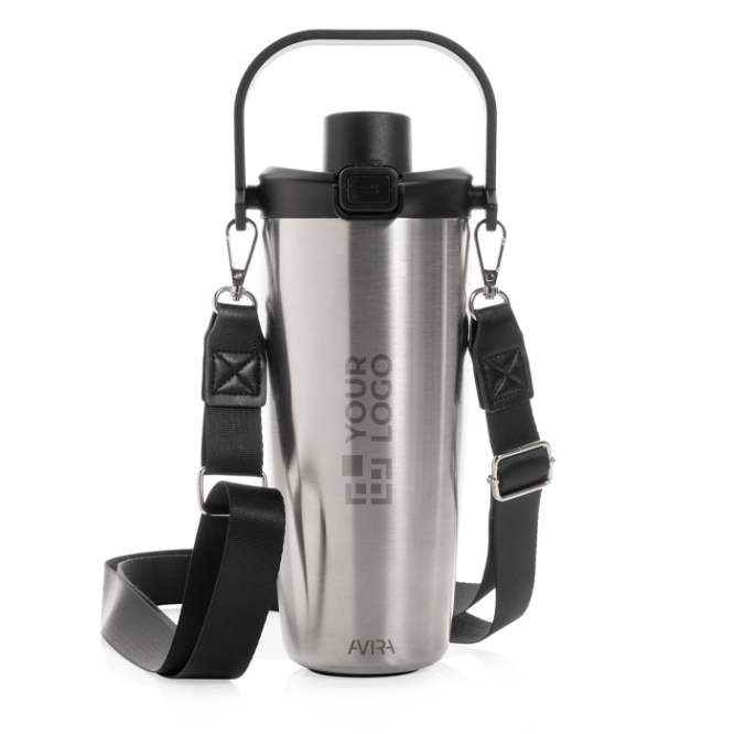 Thermoflasche aus recyceltem Edelstahl mit Kordel 600 ml