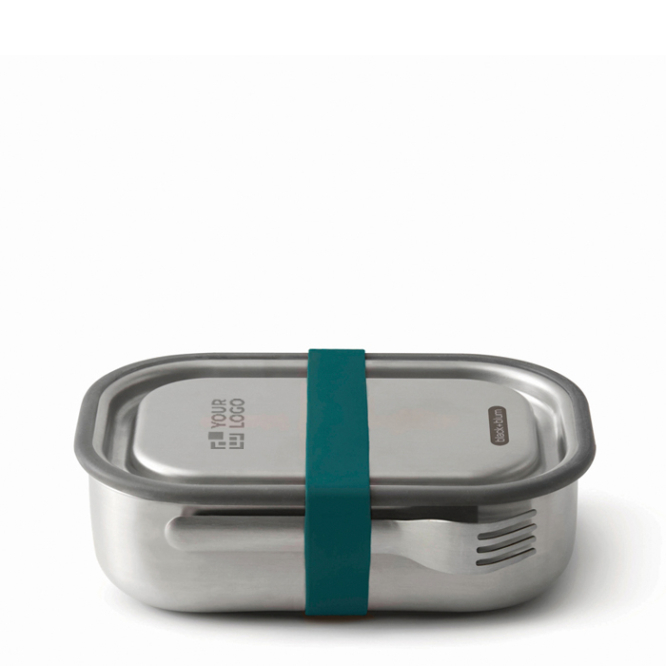 Stahl-Lunchbox mit Gabel und Band der Marke Black+Blum, 1 L