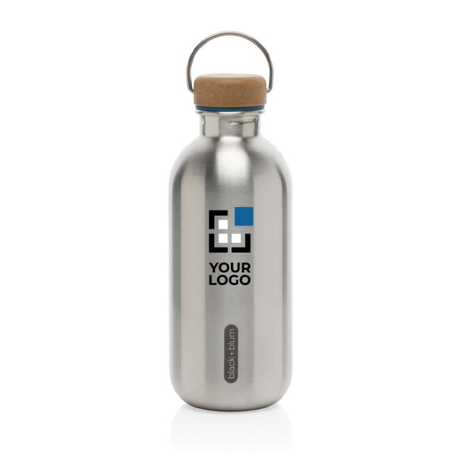 Tropfsichere Wasserflasche aus Stahl von Black+Blum, 600 ml
