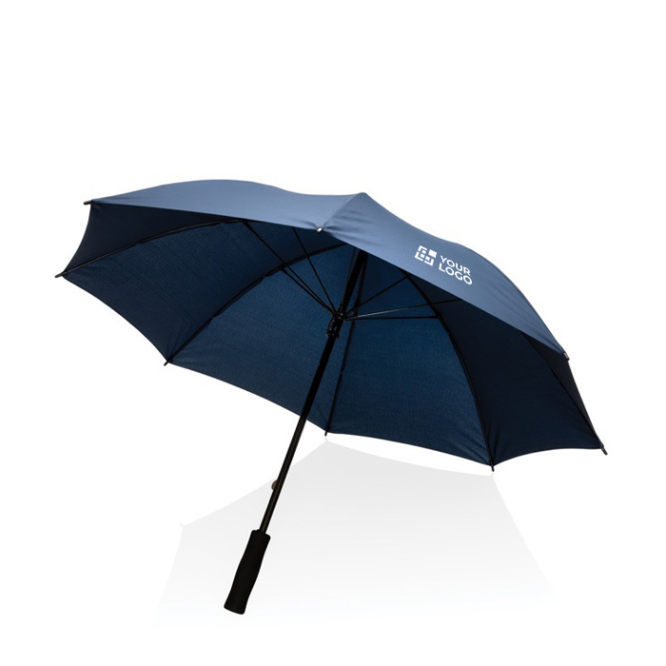 Recycelter wetterfester Regenschirm Ansicht mit Druckbereich