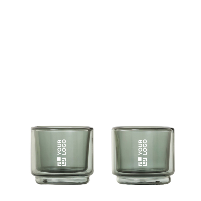 Stapelbare Espresso-Tassen aus doppelwandigem Glas 45 ml AdHoc Impact