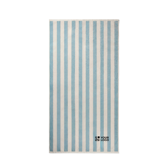 Strandtuch aus recycelter Baumwolle zweifarbig gestreift 450 g/m² 80 x 160 cm